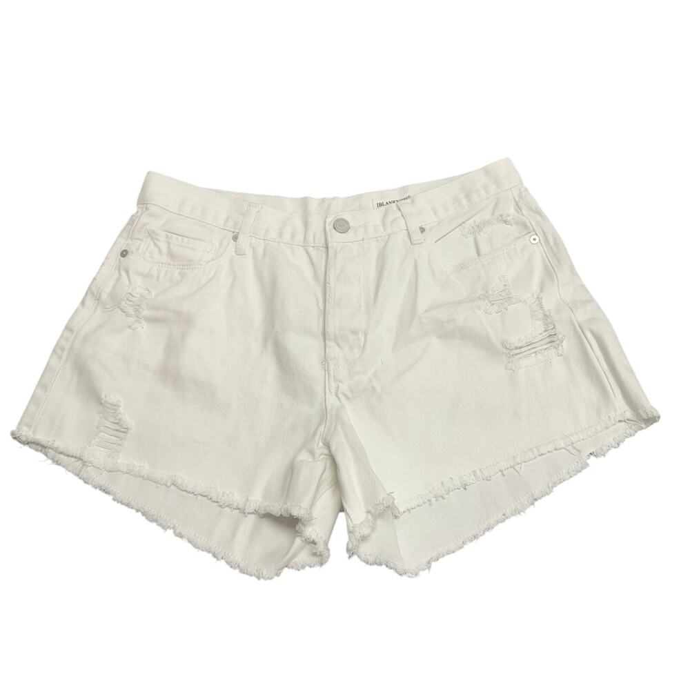 BLANK NYC Women’s White Distressed Button Fly Jean Shorts Size 32